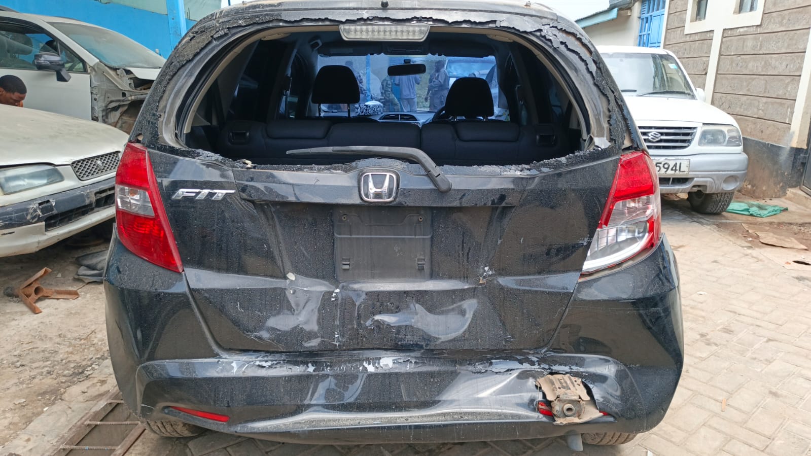 Rear Hatch Panel Restoration — Honda Fit — before